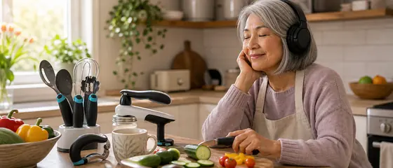 Listener enjoying an Audible story